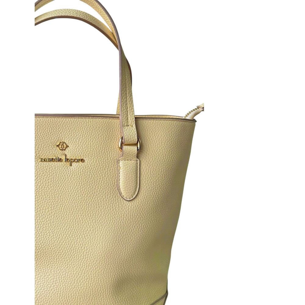 Nanette Lepore Butter Yellow Pebbled Leather Tote Shoulder Crossbody NWOT - Picture 10 of 12
